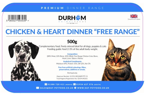Chicken & Heart Dinner "Free Range" 500g
