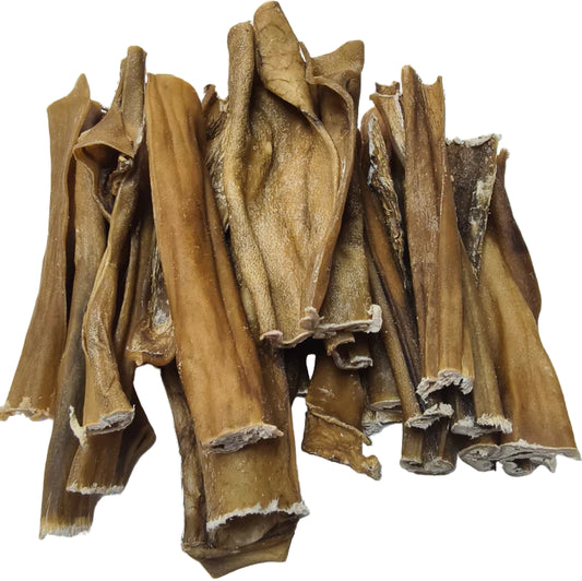 Bundle of 3 beef head cuts natural dog chews from K9 Prime Cuts – 100% beef head skin, durable chew supporting dental health and clean teeth.