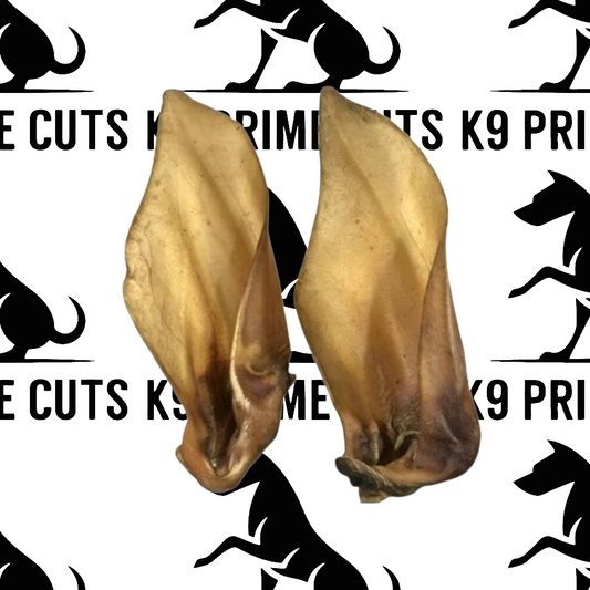 Extra large buffalo ears natural dog chew from K9 Prime Cuts – 100% buffalo ear, air-dried, single-ingredient, ideal for large breeds and power chewers.