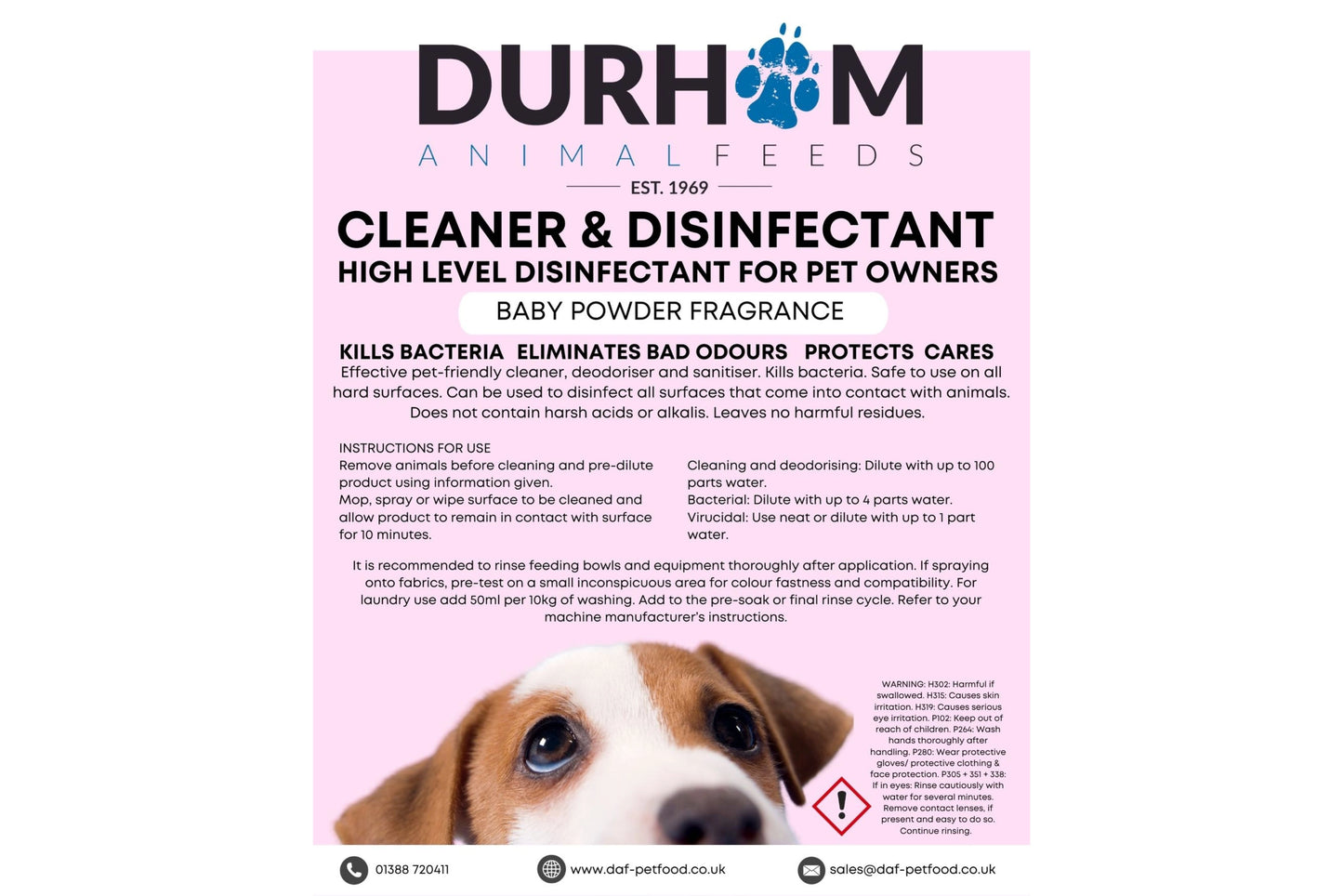 5-litre baby powder fragrance professional cleaner and disinfectant concentrate from K9 Prime Cuts – powerful broad-spectrum formula for pet environments, neutral pH, ideal for kennels and pet shop use.