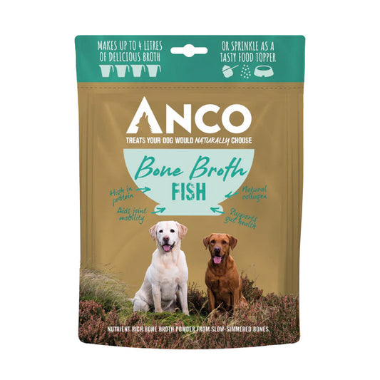 Fish bone broth from K9 Prime Cuts – nutrient-rich, natural dog food topper and treat supporting joints, digestion and hydration.
