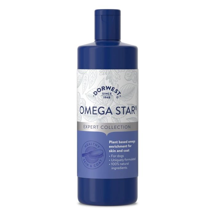 A 500ml bottle of dorwest omega star sold by k9 prime cuts ltd