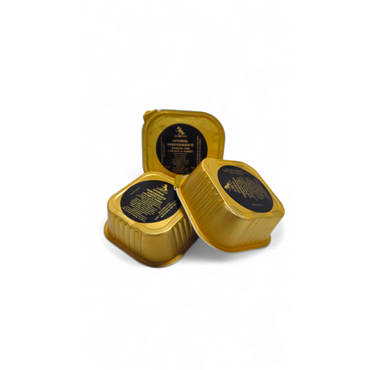 A 300g tin of optimal Performance 80-10-10 dog food