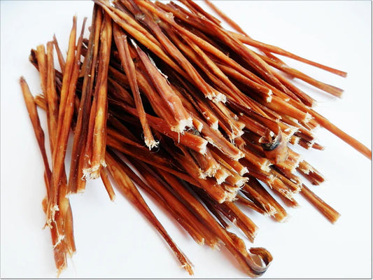 Pork Spaghetti dog treats from K9 Prime Cuts – 100% dried pork intestine “spaghetti” style, single-source pork, grain-free and additive-free: lean, high-protein & hypoallergenic.